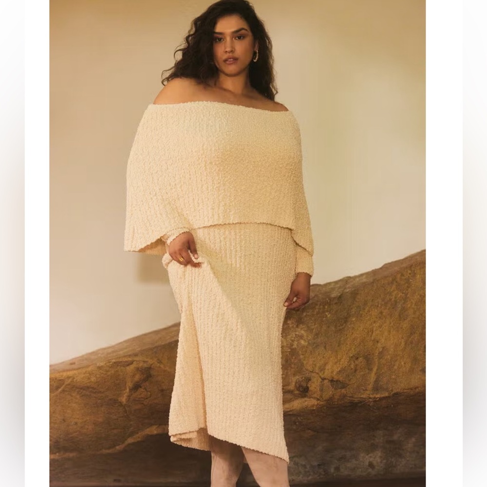 Eloquii Off the Shoulder Maxi Sweater Dress